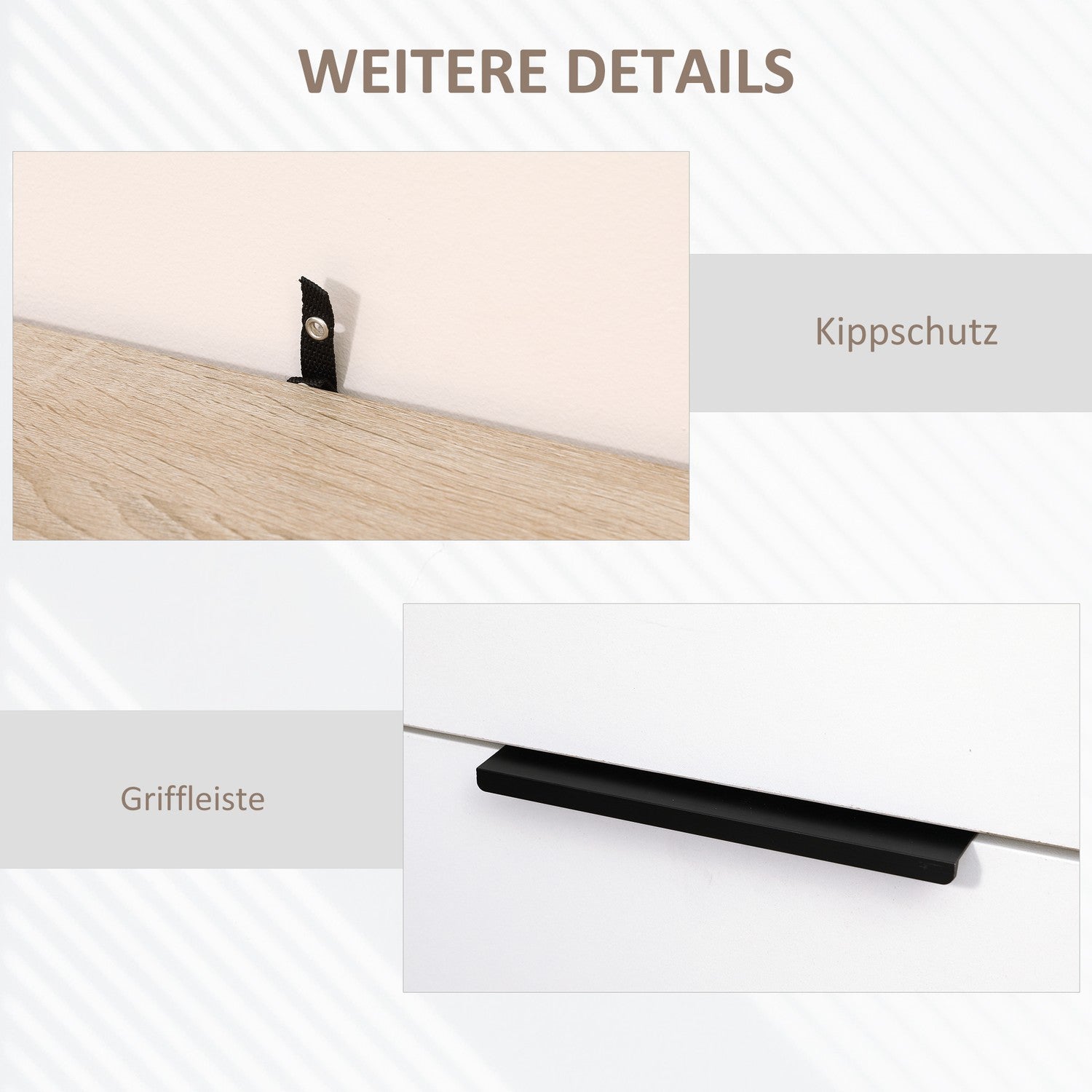 Nachtkastje in wit & naturel hout – 2 laden, 40x40x60 cm