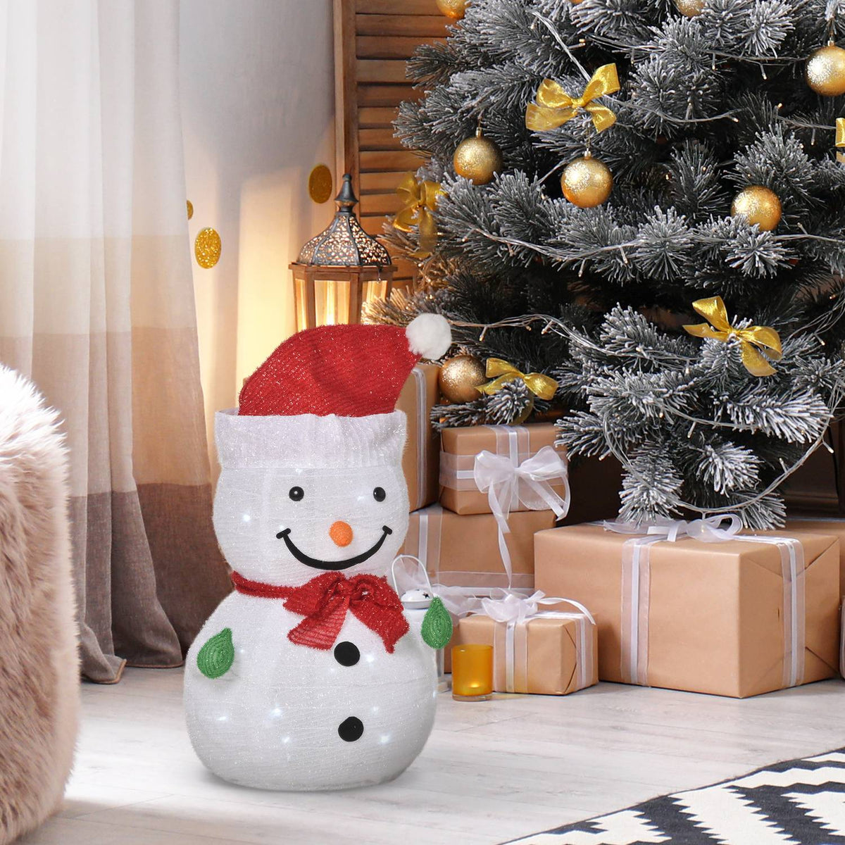 Sneeuwpop kerstversiering met ledlampjes, weerbestendig