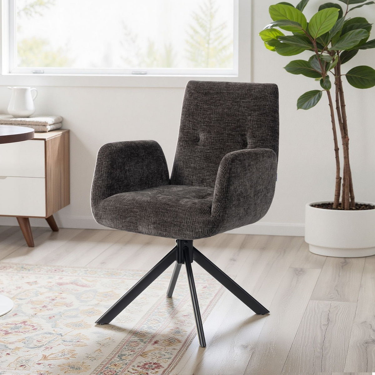 Draaistoel, modern design, zwart, draagvermogen van 120 kg