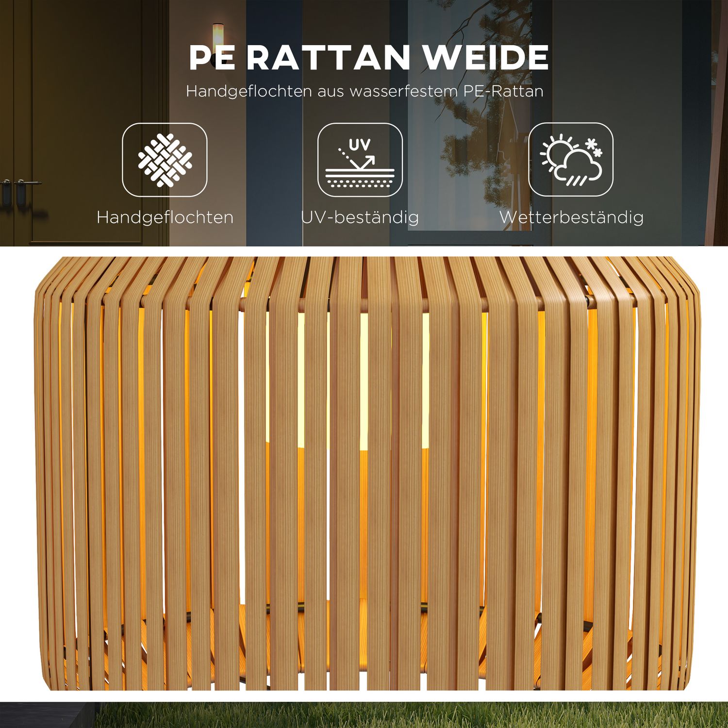 Solar rotting golvlampa, varmt ljus, automatisk på/av