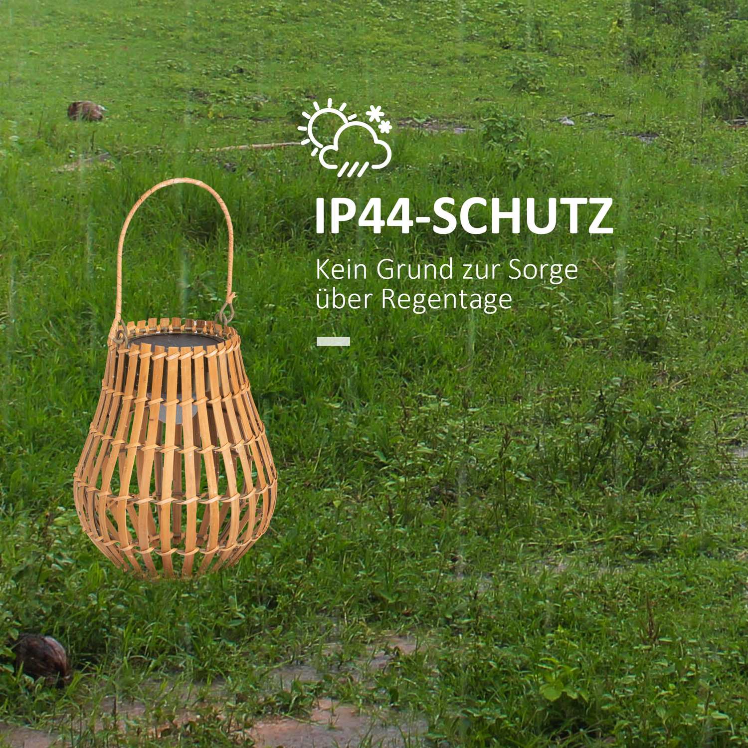Solar tuinlamp, USB oplaadbaar, 3 lichtkleuren