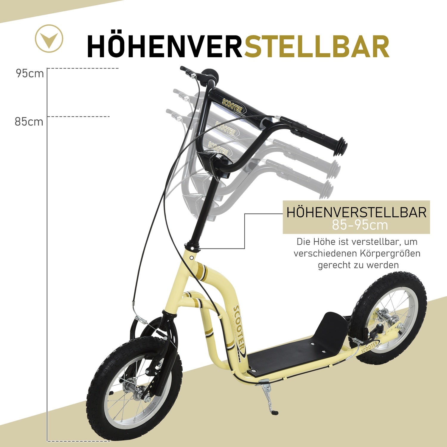 Stadsskoter för barn, 5+ år, 12-tums luftdäck