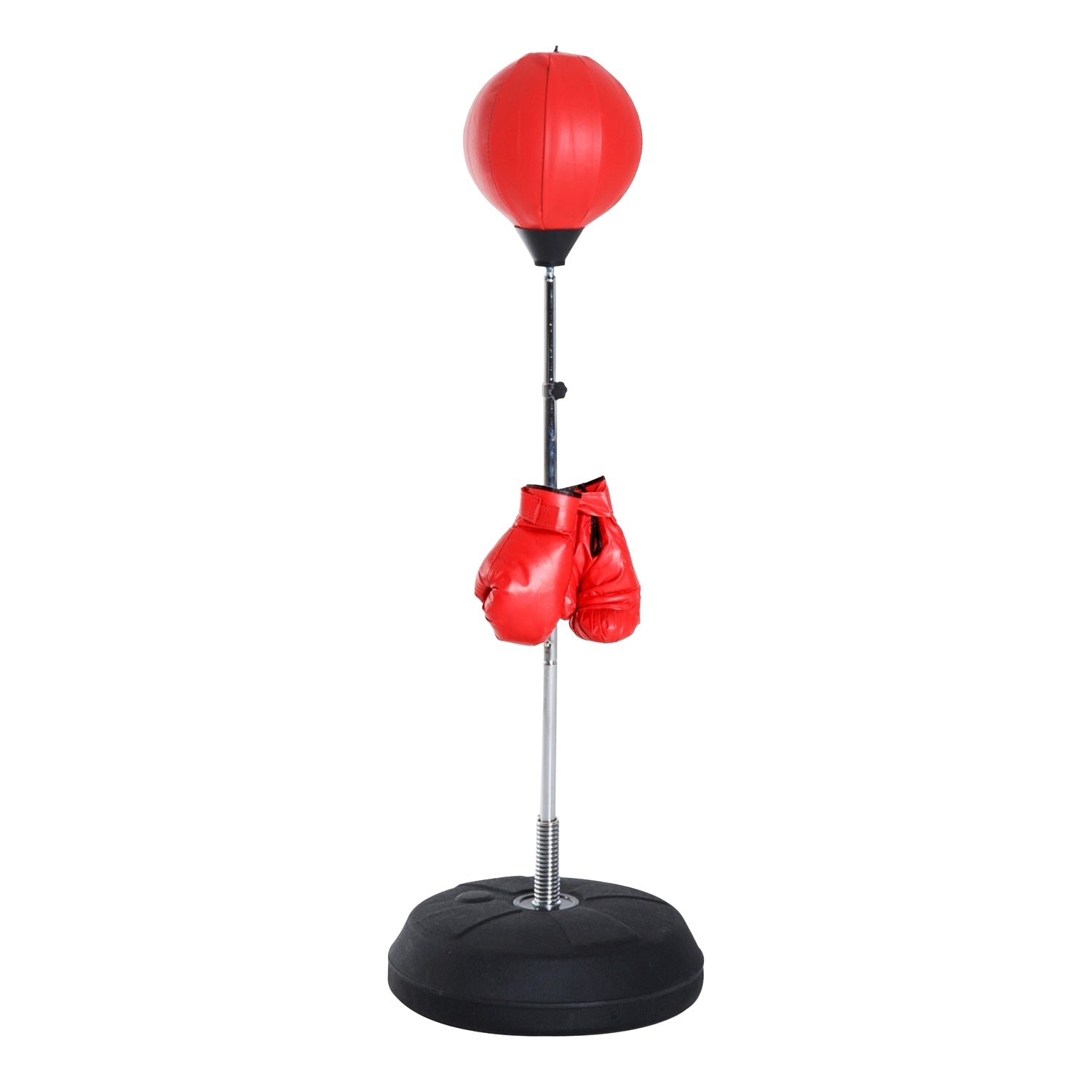Sacco da boxe con supporto e guanti, altezza regolabile 126-144cm