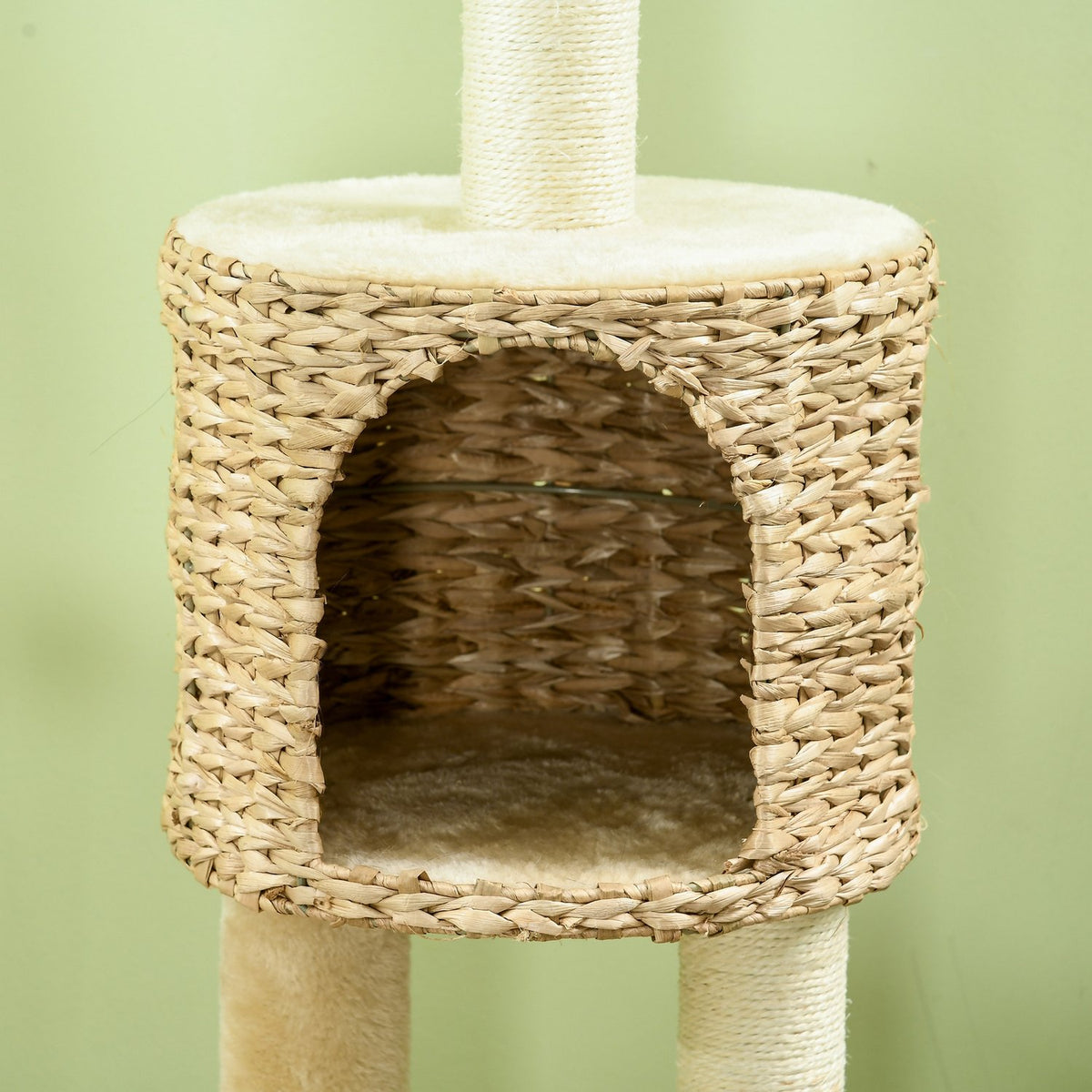 Grote katten sisal krabpaal met grot en speelbal