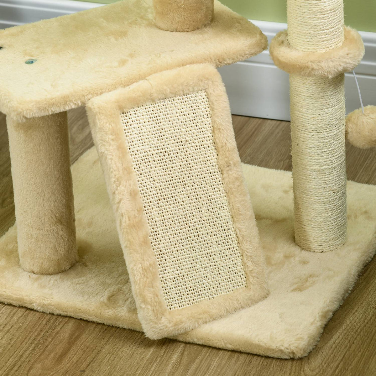 Grote katten sisal krabpaal met grot en speelbal
