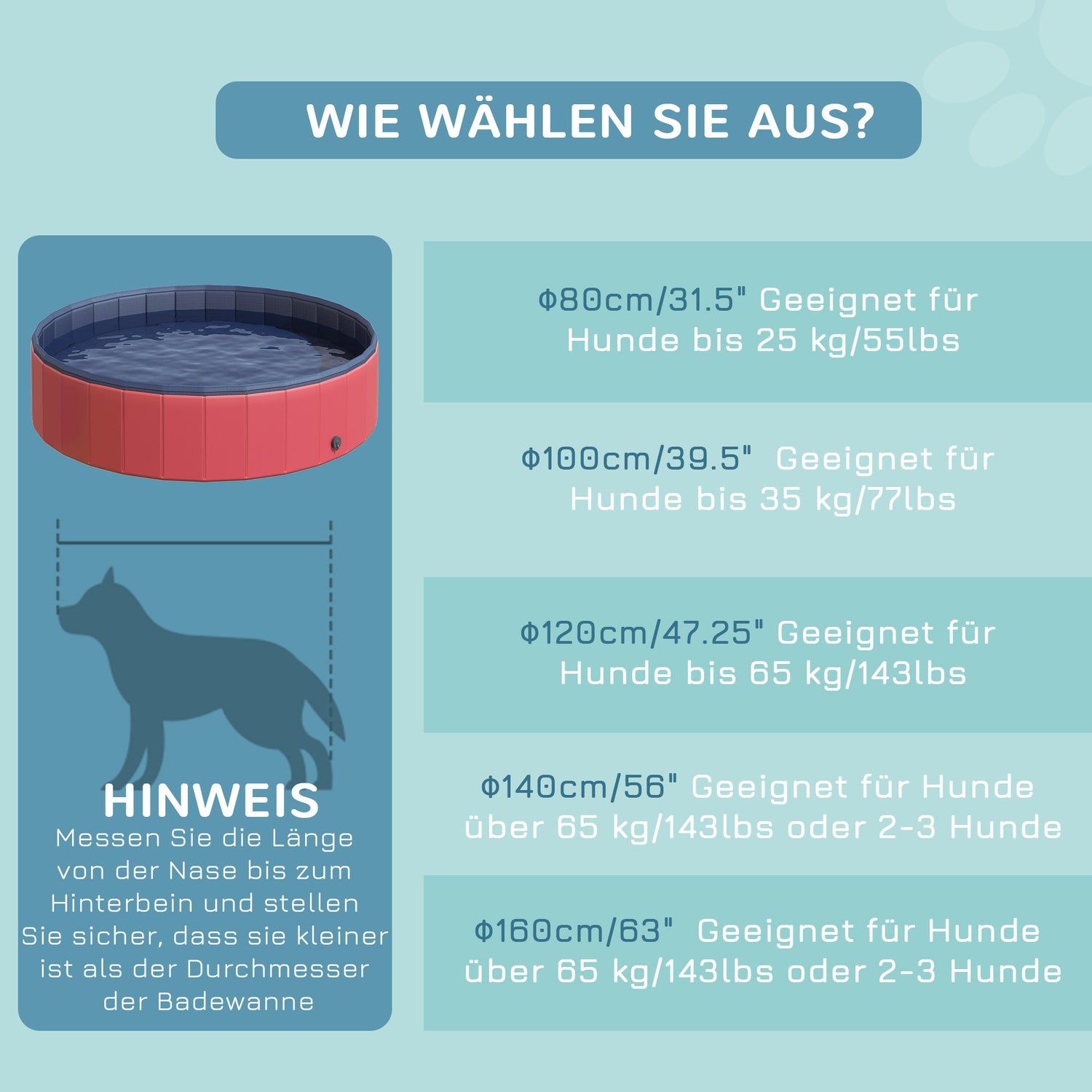 Groot PVC-hondenbad, Ø140x30 cm, Rood