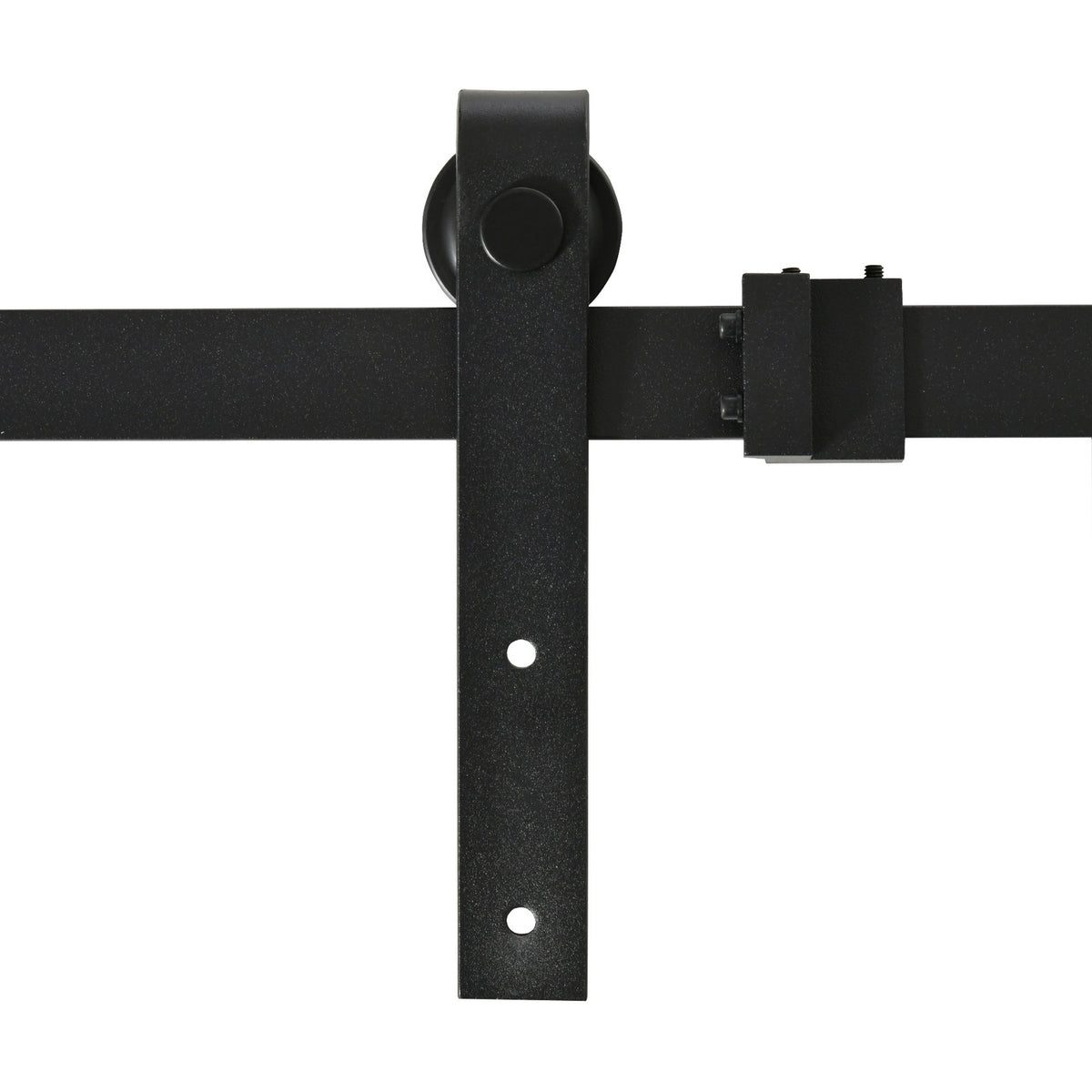 Zwart koolstofstaal schuifdeurset voor dubbele deuren, 200 cm