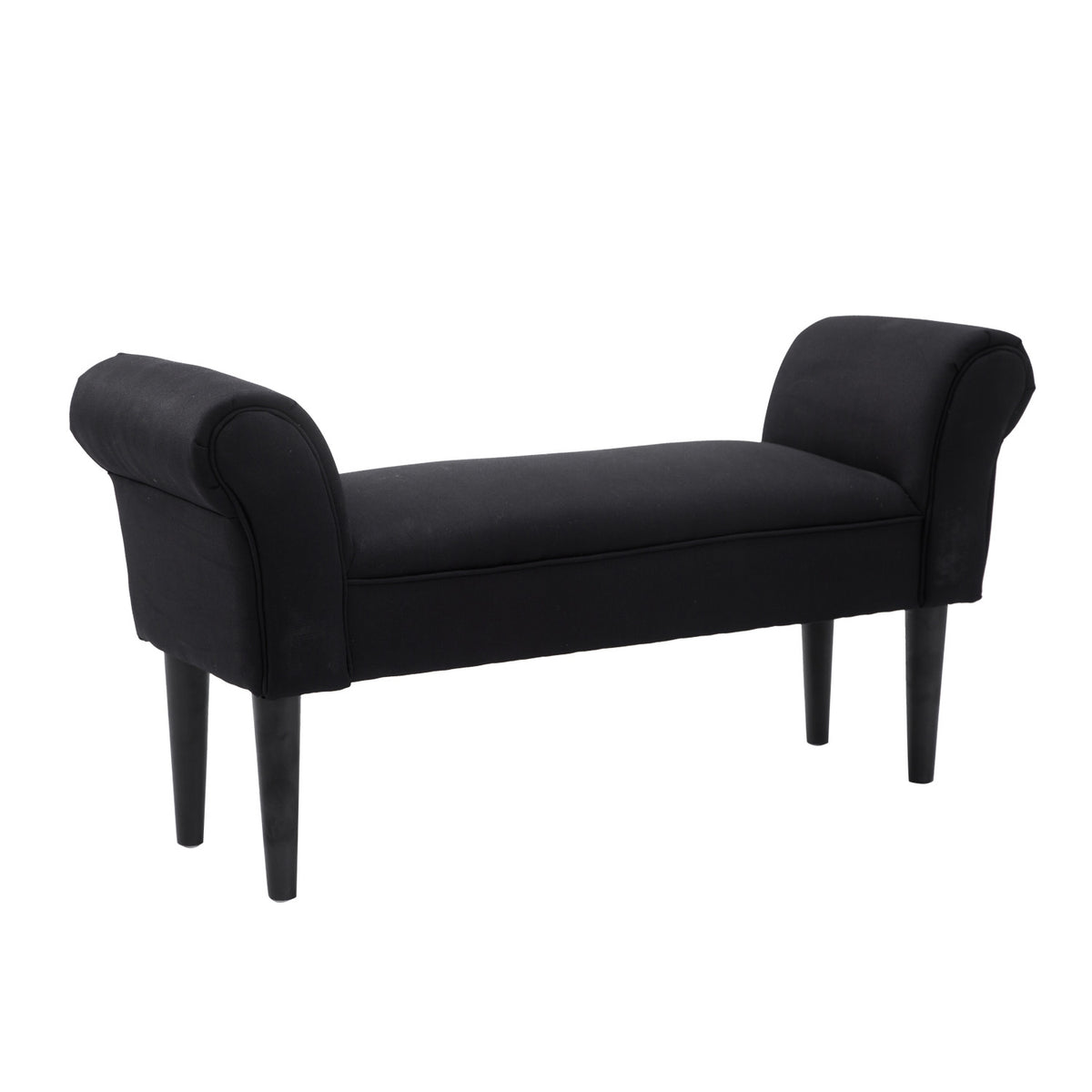 Zwarte gestoffeerde slaapkamerbank – MDF & schuim, 102x31x51 cm