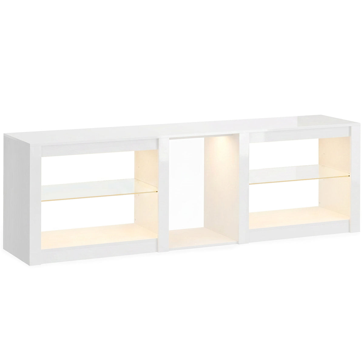 TV-meubel met RGB-ledverlichting, hoogglans wit, 160 cm