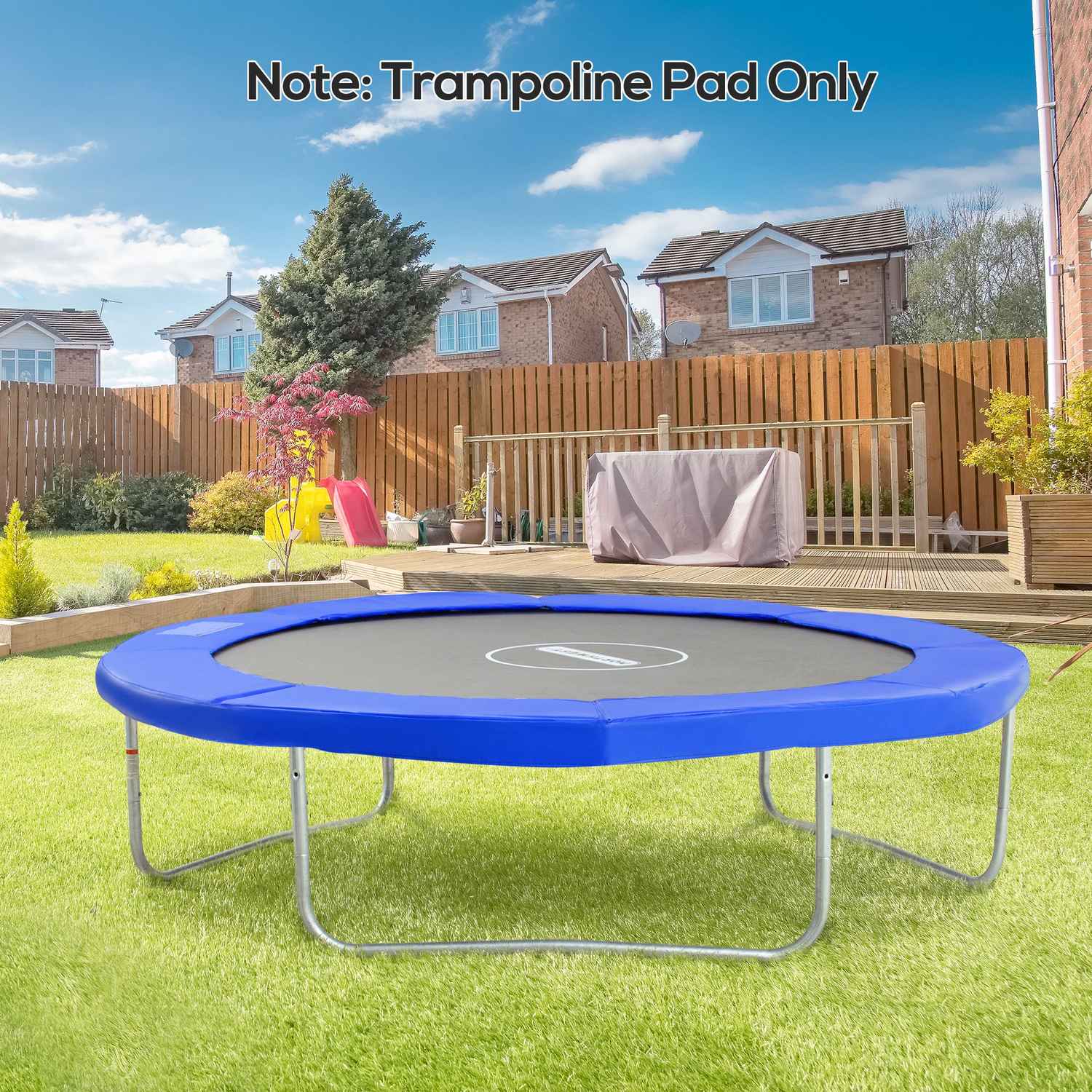 Accessoireset voor trampoline met veiligheidsnet en weerhoes, blauw