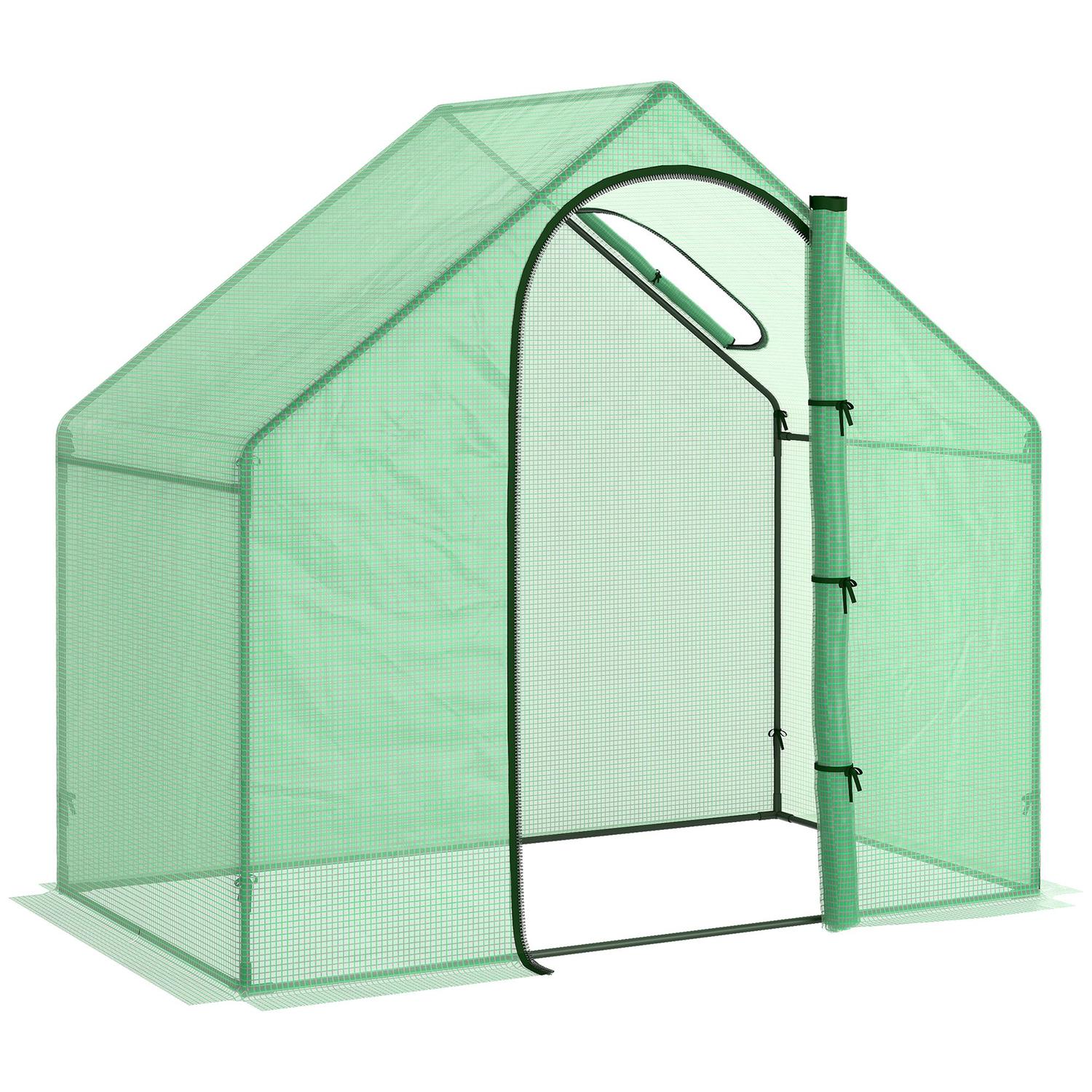 Serre à tomates châssis froid avec fenêtre, porte – acier, PVC, 180x100x168 cm