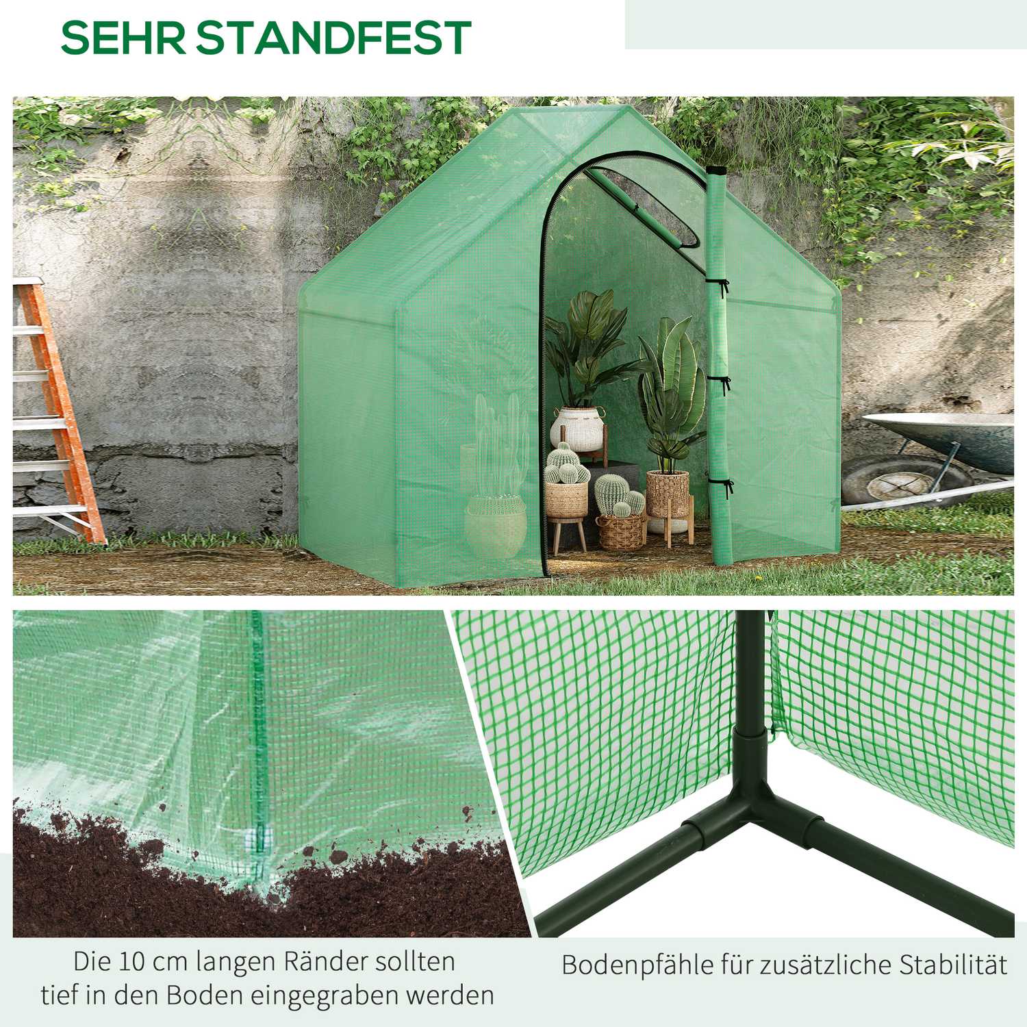 Serre à tomates châssis froid avec fenêtre, porte – acier, PVC, 180x100x168 cm