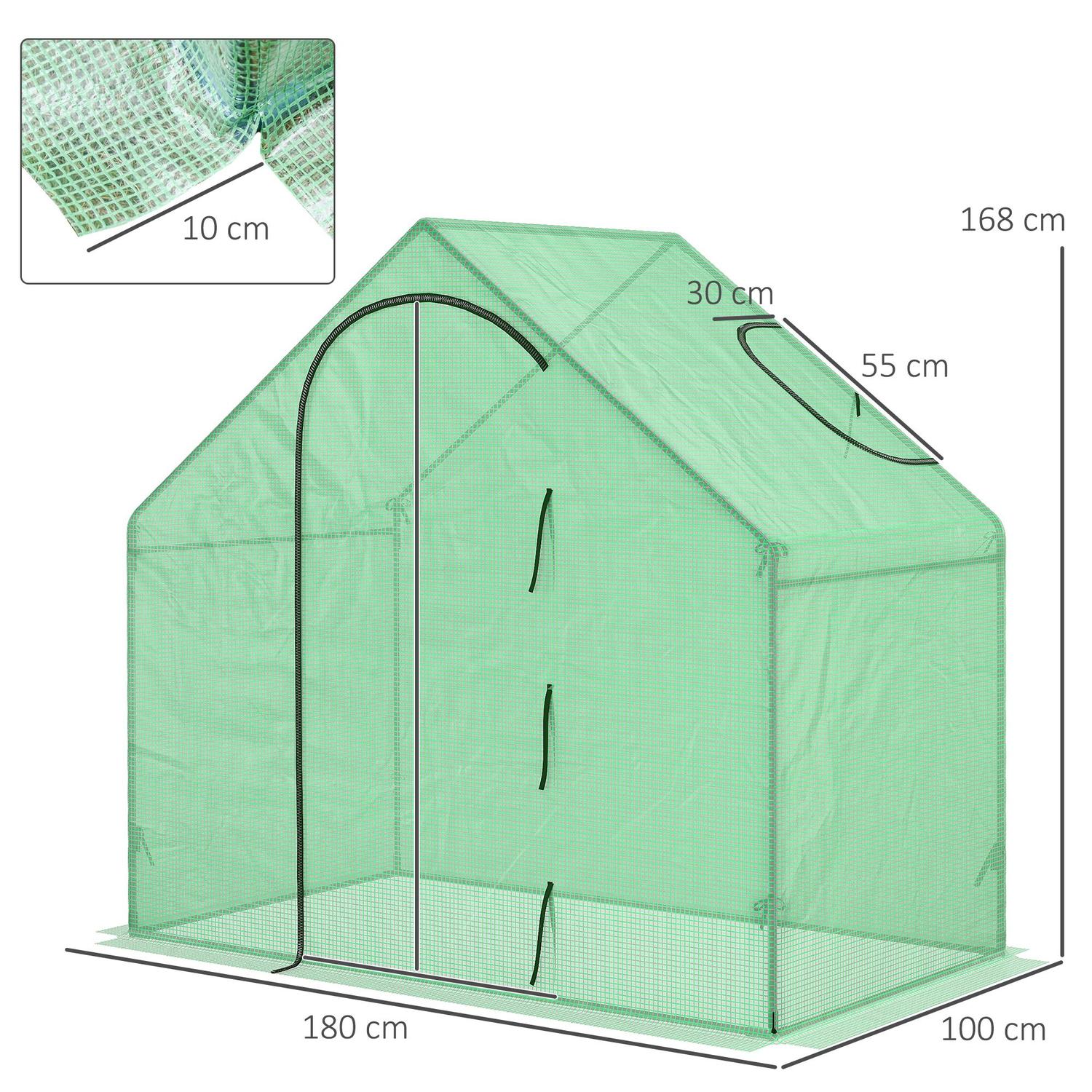 Serre à tomates châssis froid avec fenêtre, porte – acier, PVC, 180x100x168 cm