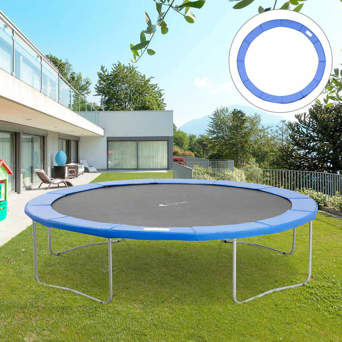 Trampoline veiligheidsnet met randkussen, geschikt voor 8-15 ft