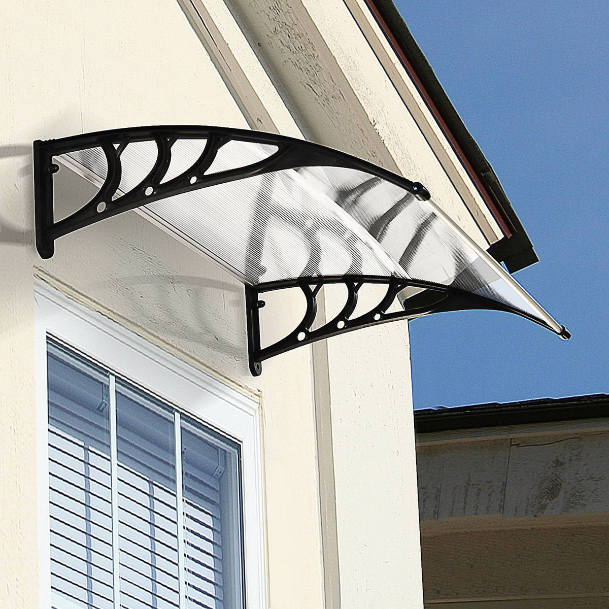 Transparant polycarbonaat afdak voor buitendeur – 75x100cm