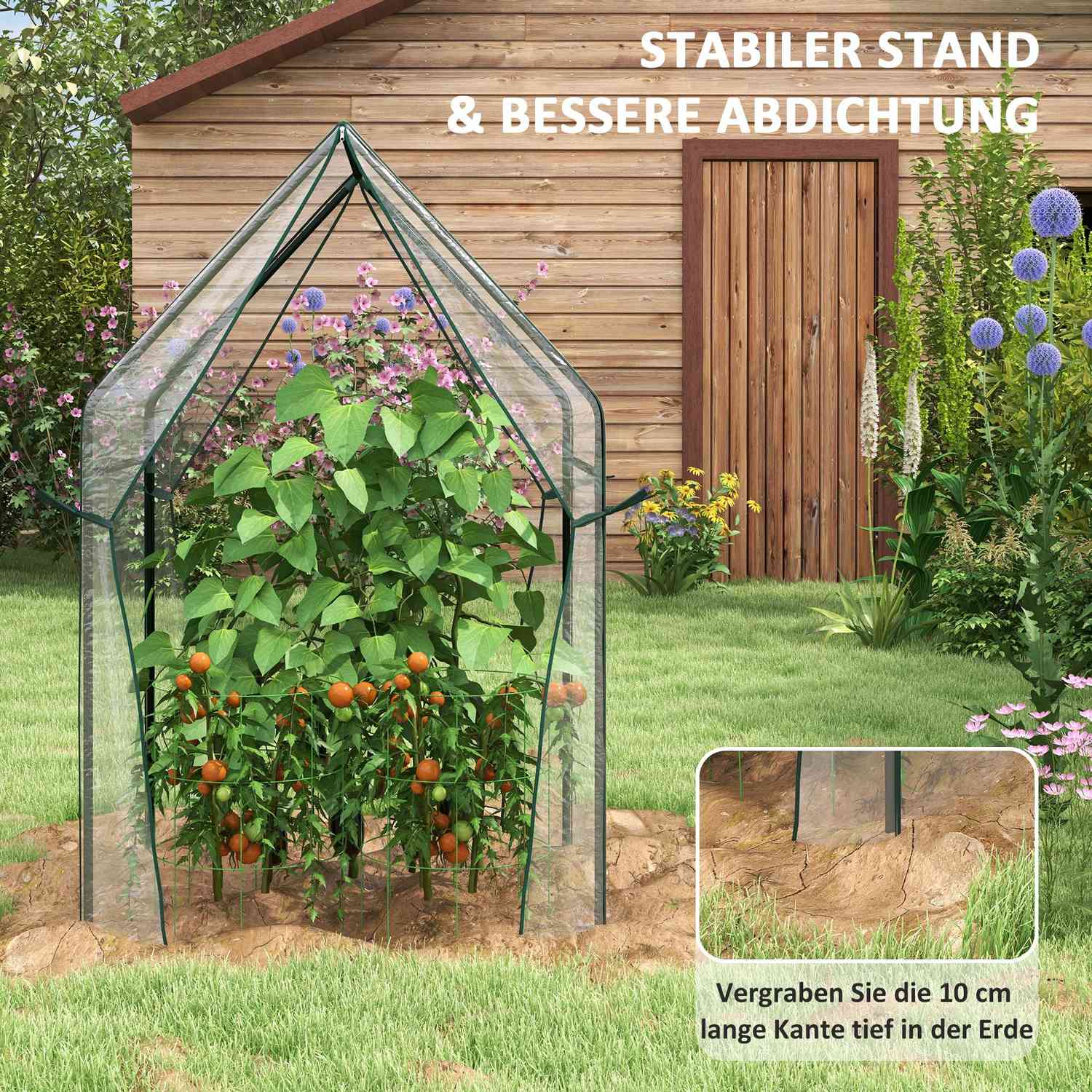 Stalen tuinbed met handschoenen, groen, 125x47x40cm
