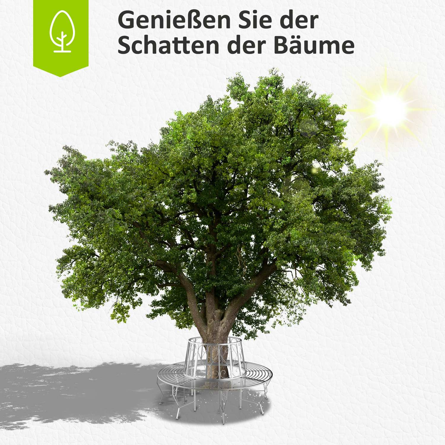 Metalen tuinbank 360°, rond 160 cm