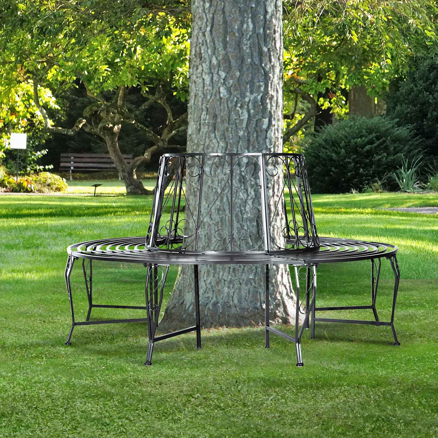 Metalen tuinbank 360°, rond 160 cm