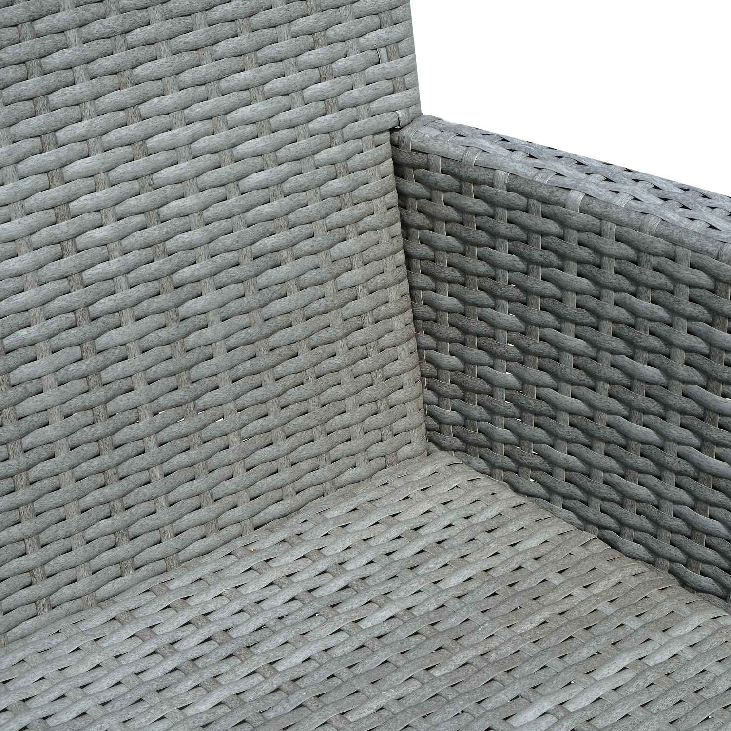 Twee persoons tuinbank met tafel, polyrattan, grijs