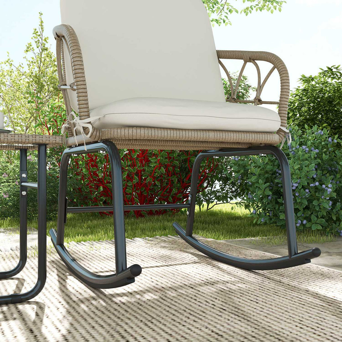 Tuin schommelstoelset met kussens – 3-delig