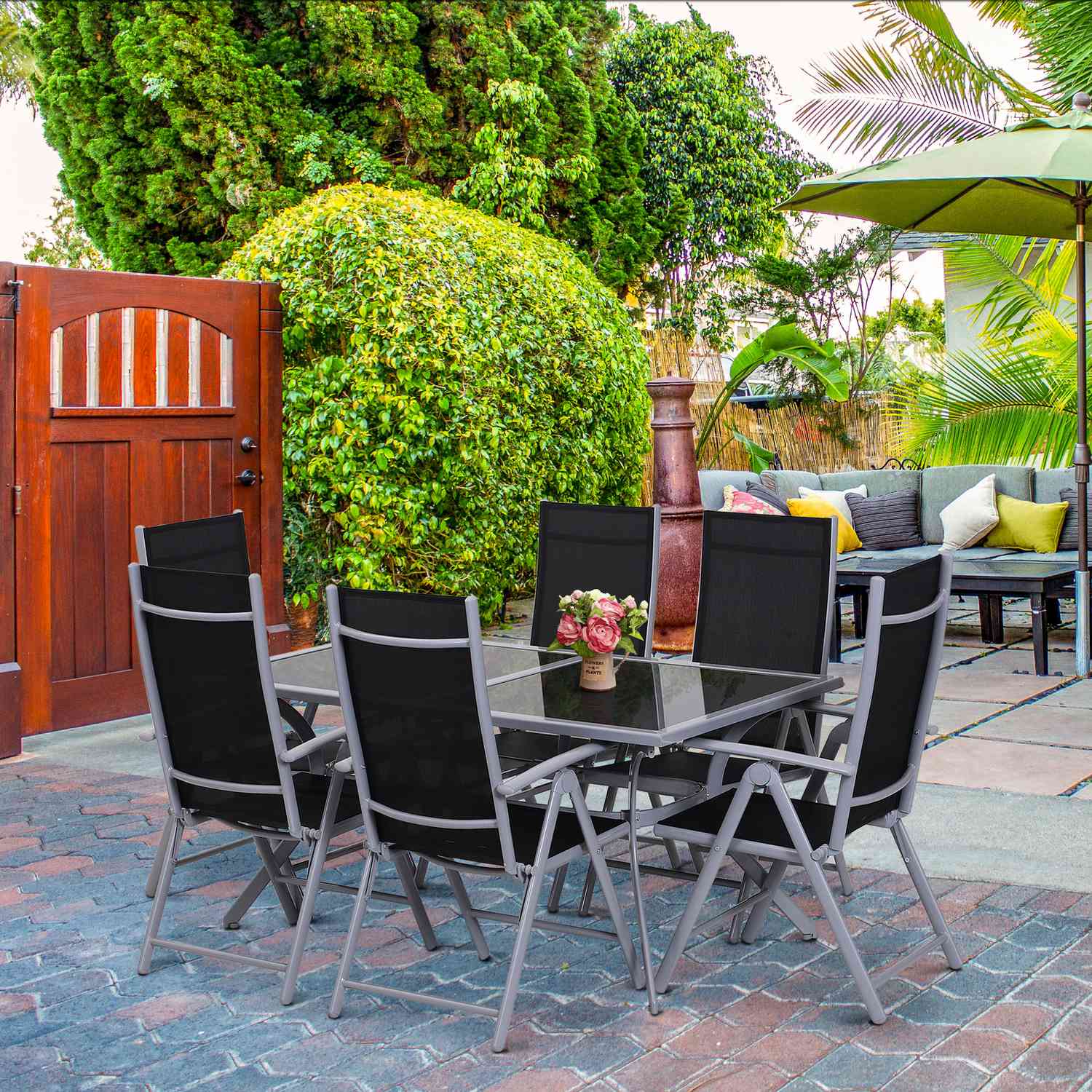 Aluminium tuinset voor 6 personen – Dinerset voor buiten