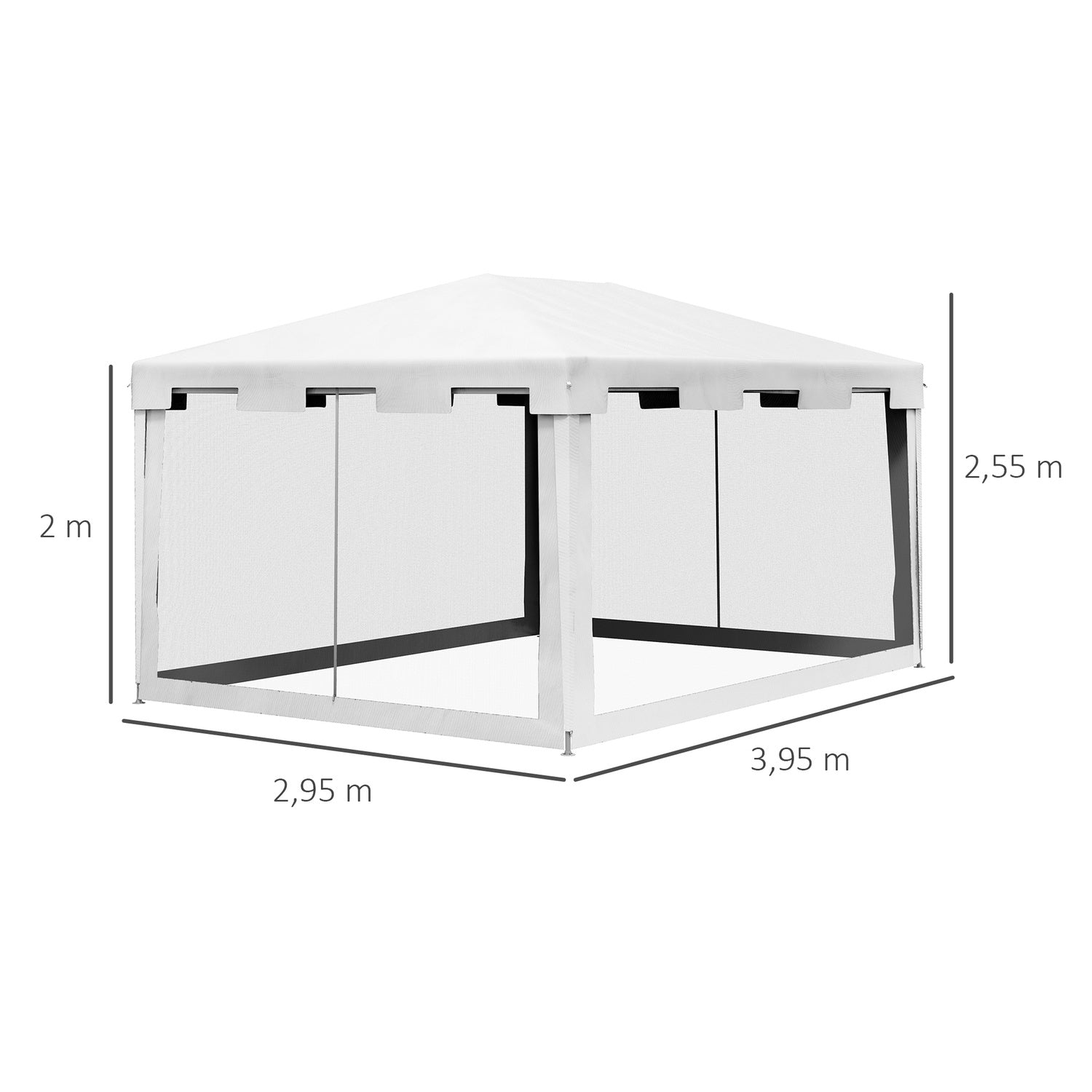 Tuinpaviljoentent 4x3m met netwanden