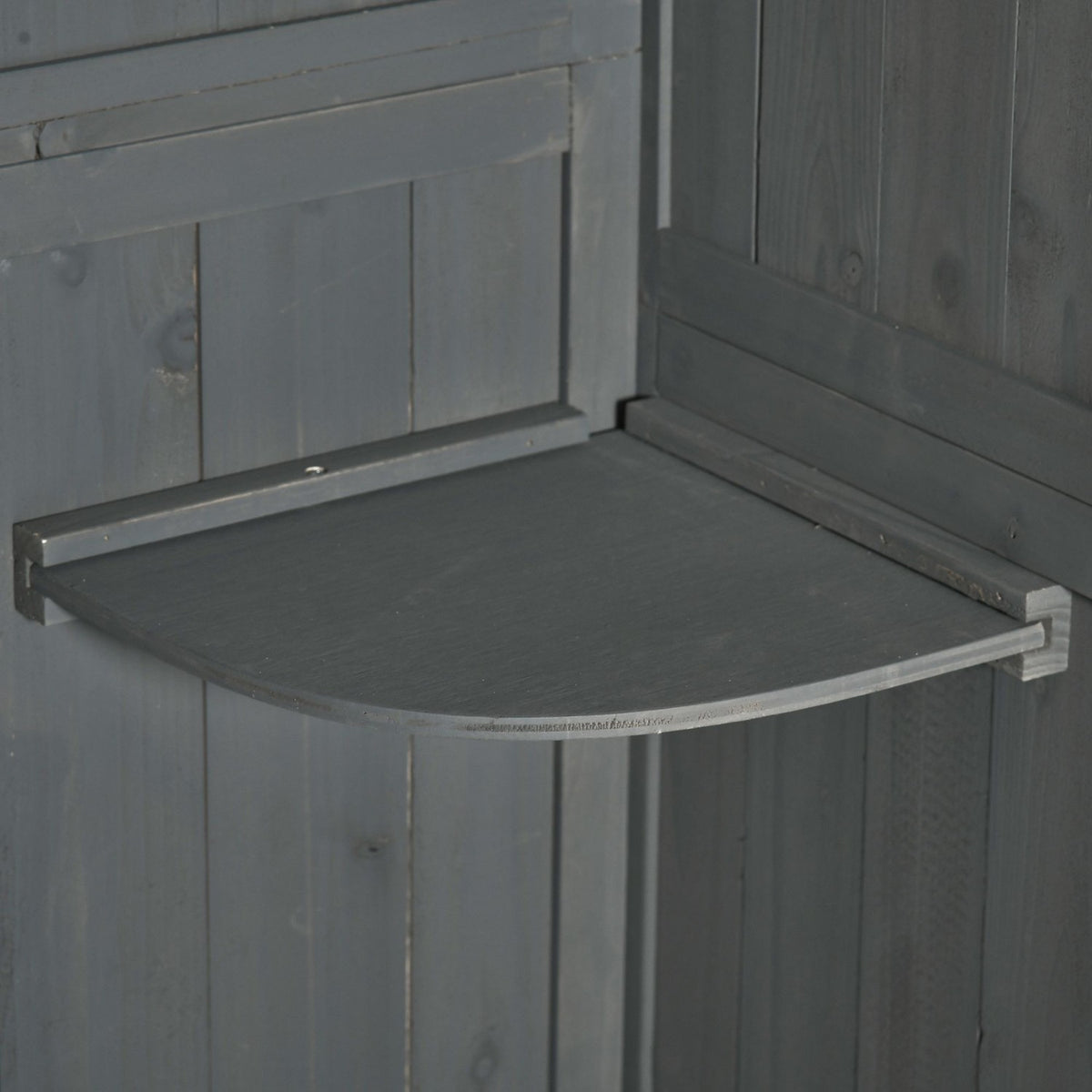 Houten tuingereedschapsschuur – Grijs & Groen, Met planken, 77x54x179 cm