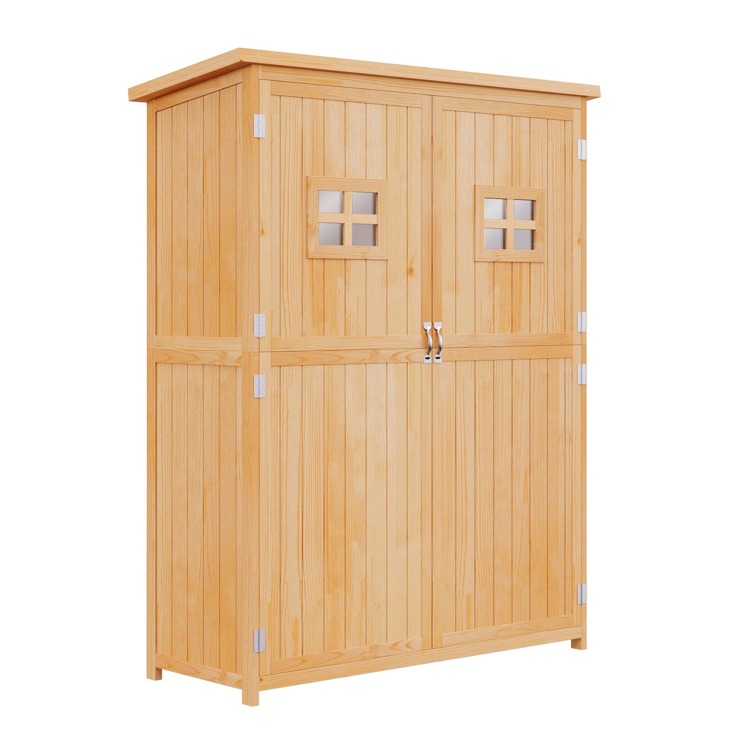 Houten tuingereedschapsschuur, natuurlijke afwerking, 127,5x50x164 cm