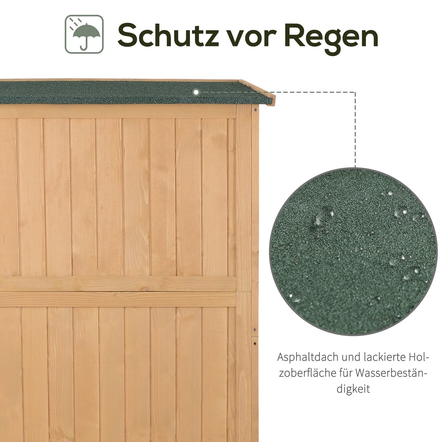 Houten tuingereedschapsschuur, natuurlijke afwerking, 127,5x50x164 cm