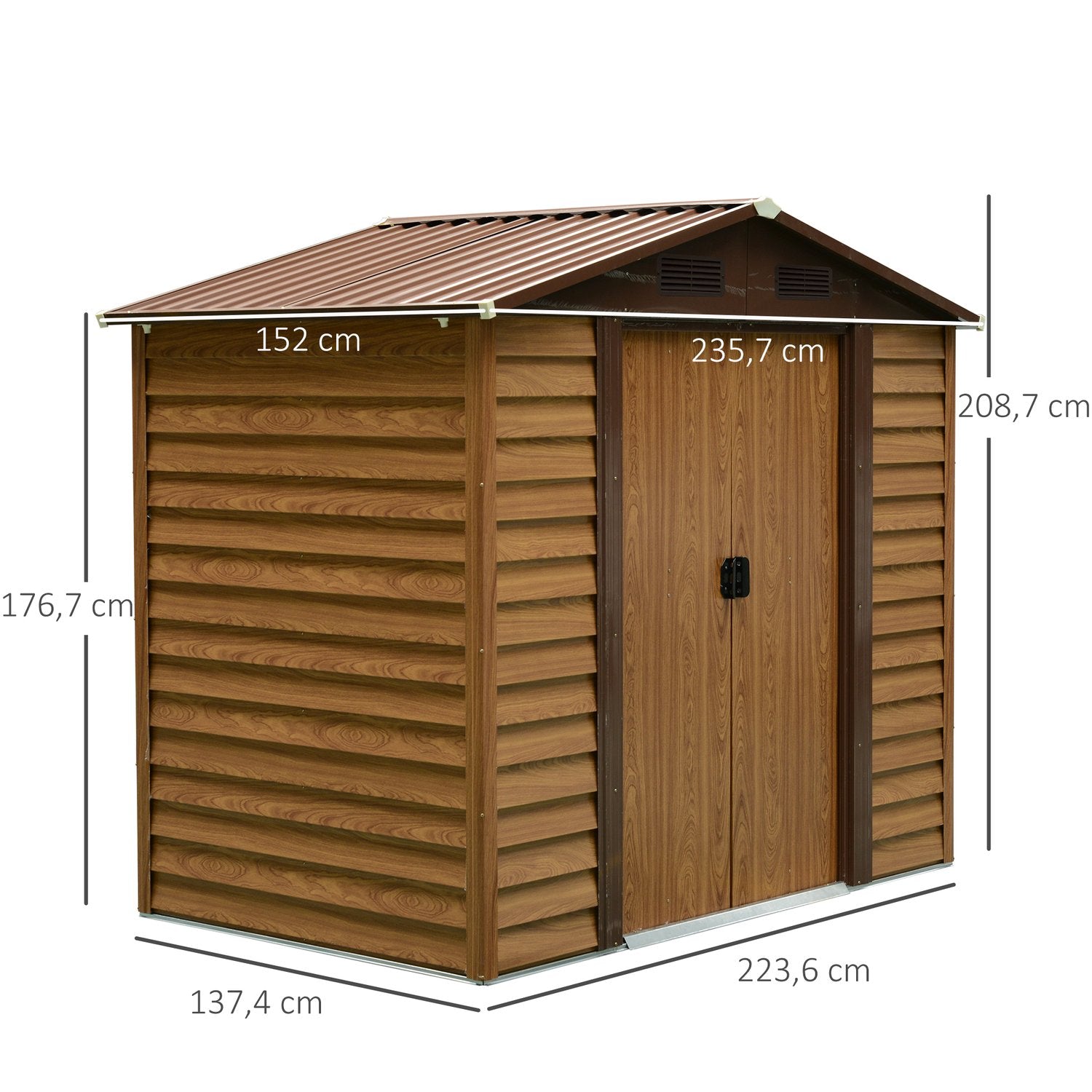 Tuinschuur voor buiten, houtnerflook, 152x236x209 cm