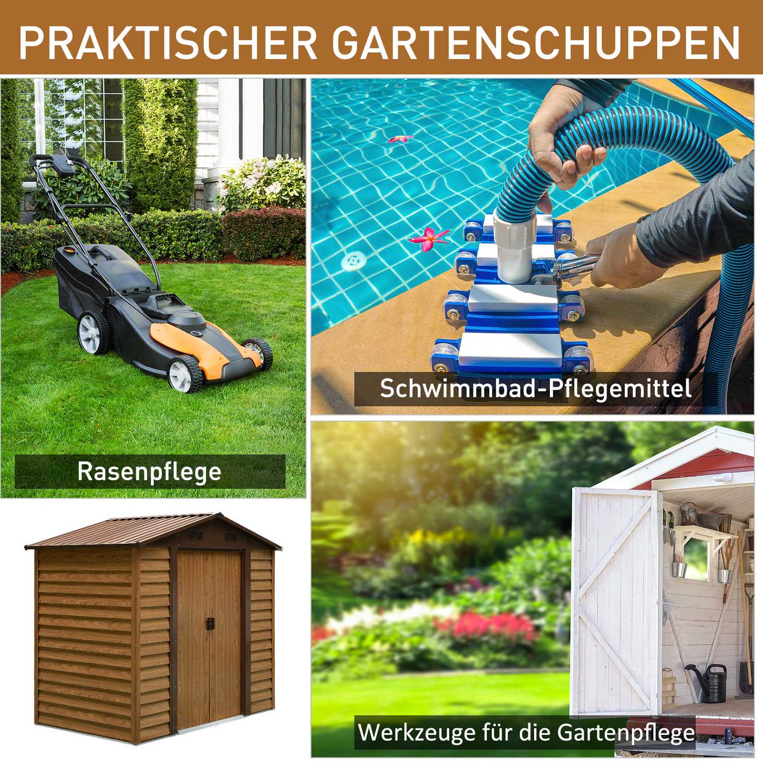 Tuinschuur voor buiten, houtnerflook, 152x236x209 cm