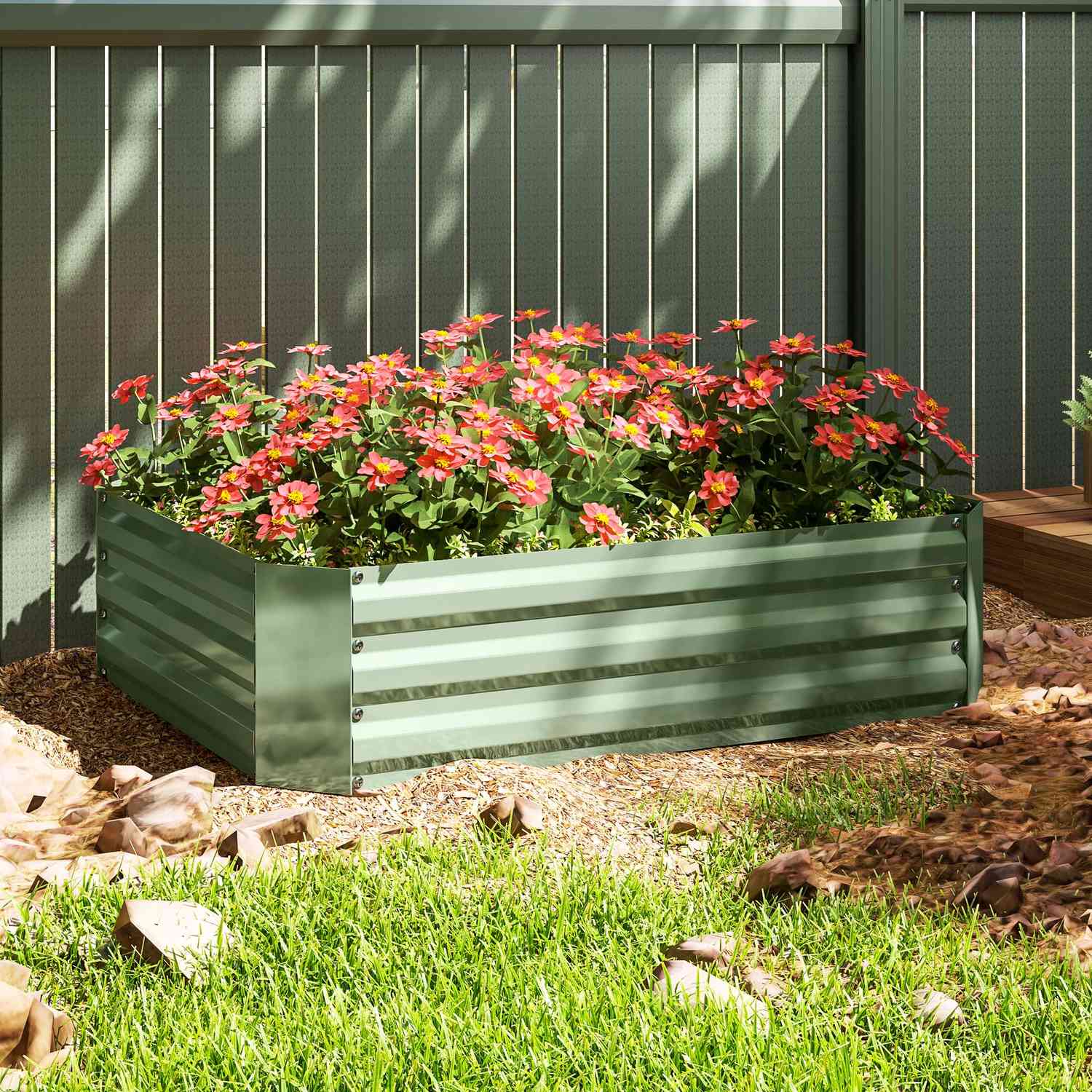Stalen tuinbed, stapelbaar, 120x90x30 cm