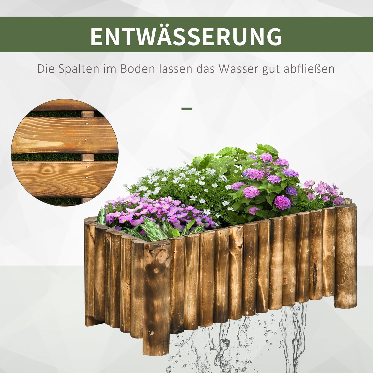 Verhoogd tuinbed van grenen 78x35x30cm voor kruiden & groenten