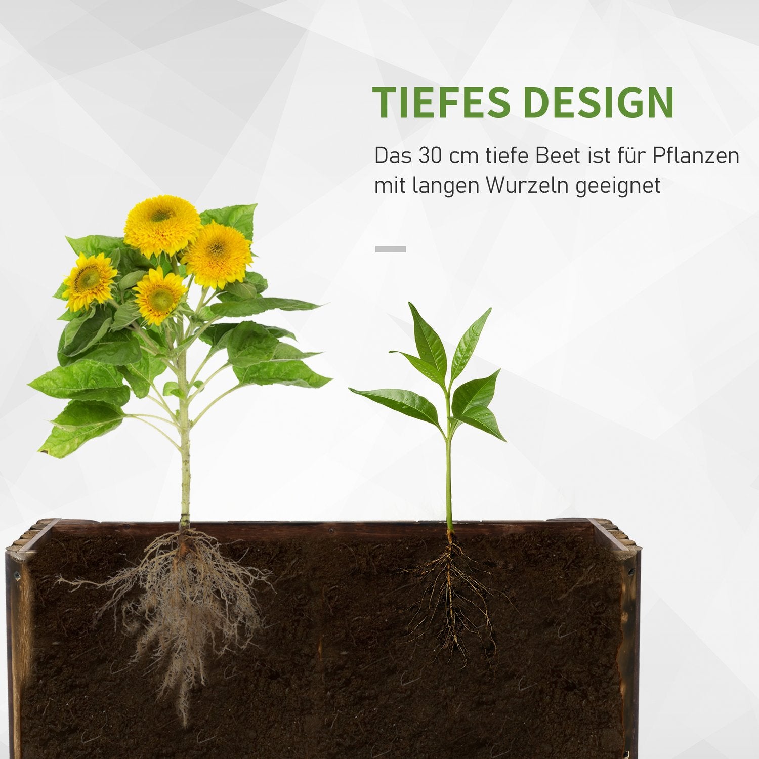 Verhoogd tuinbed van grenen 78x35x30cm voor kruiden & groenten
