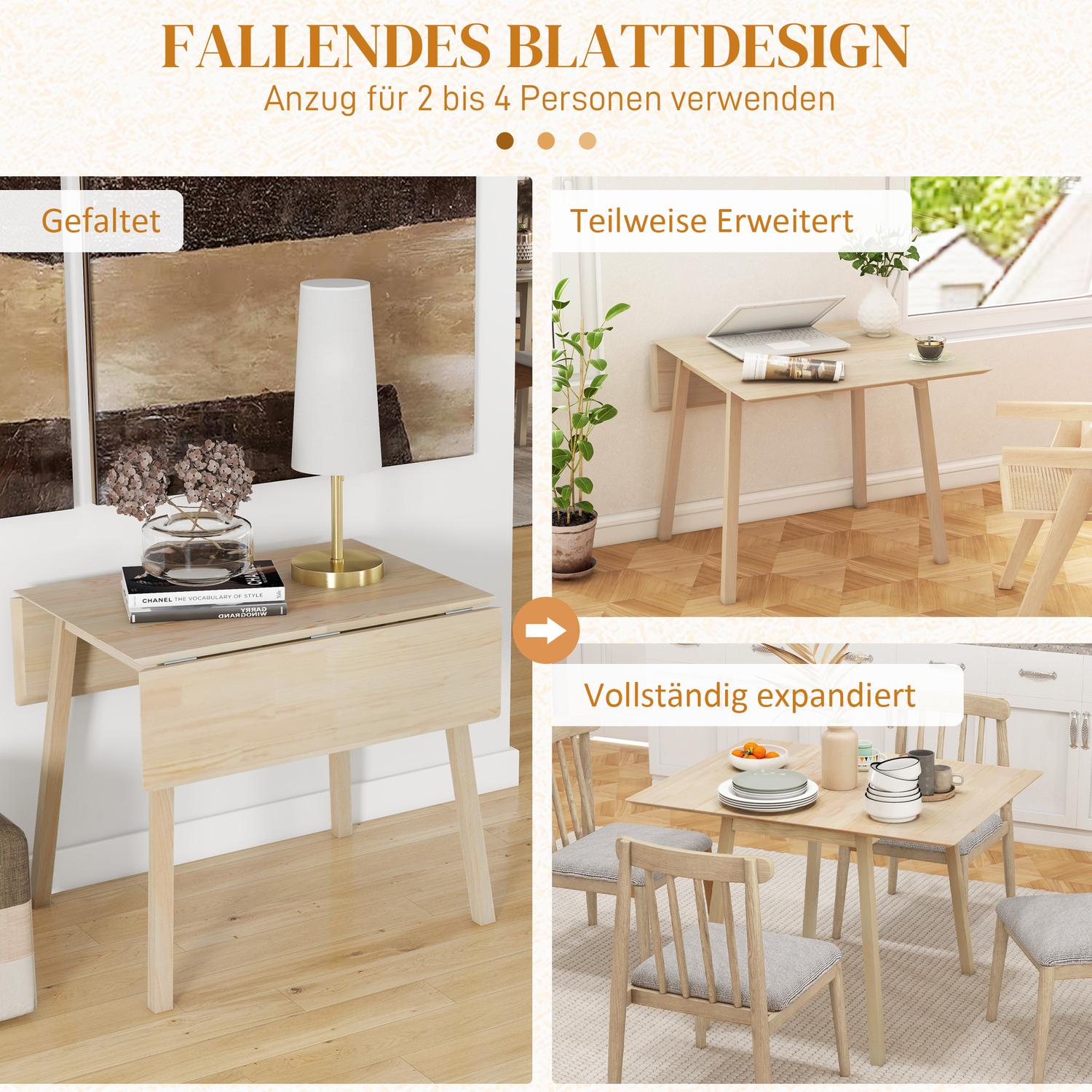 Träfällbart matbord, 2-4 platser, små utrymmen