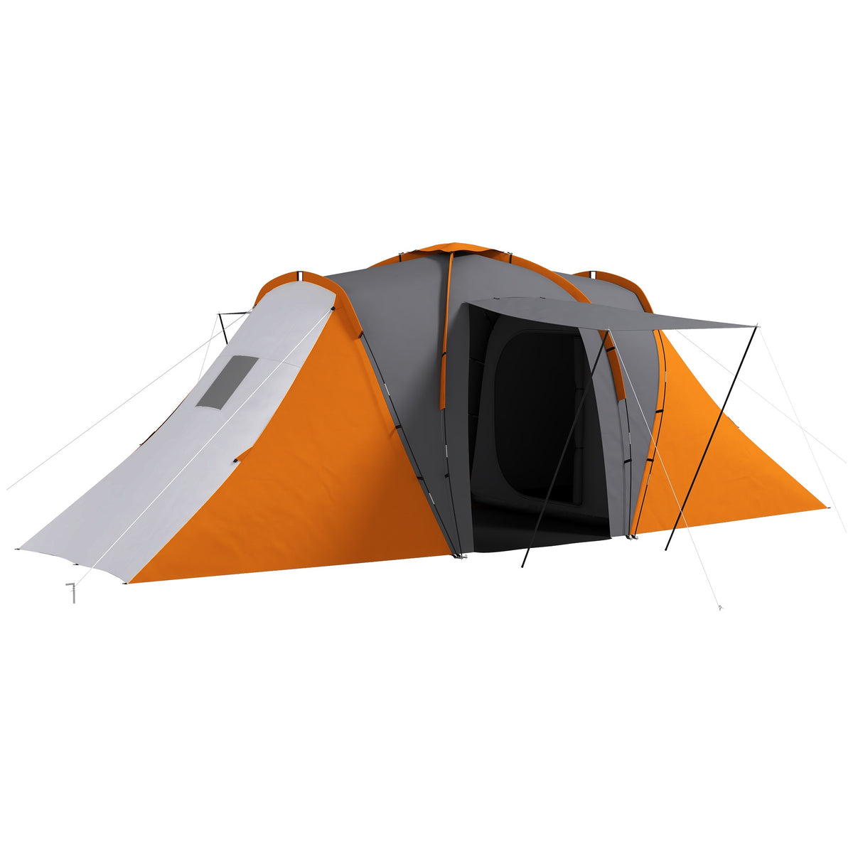 Tunneltent voor 4–6 personen, 2 slaapkamers, waterdicht tot 2000 mm