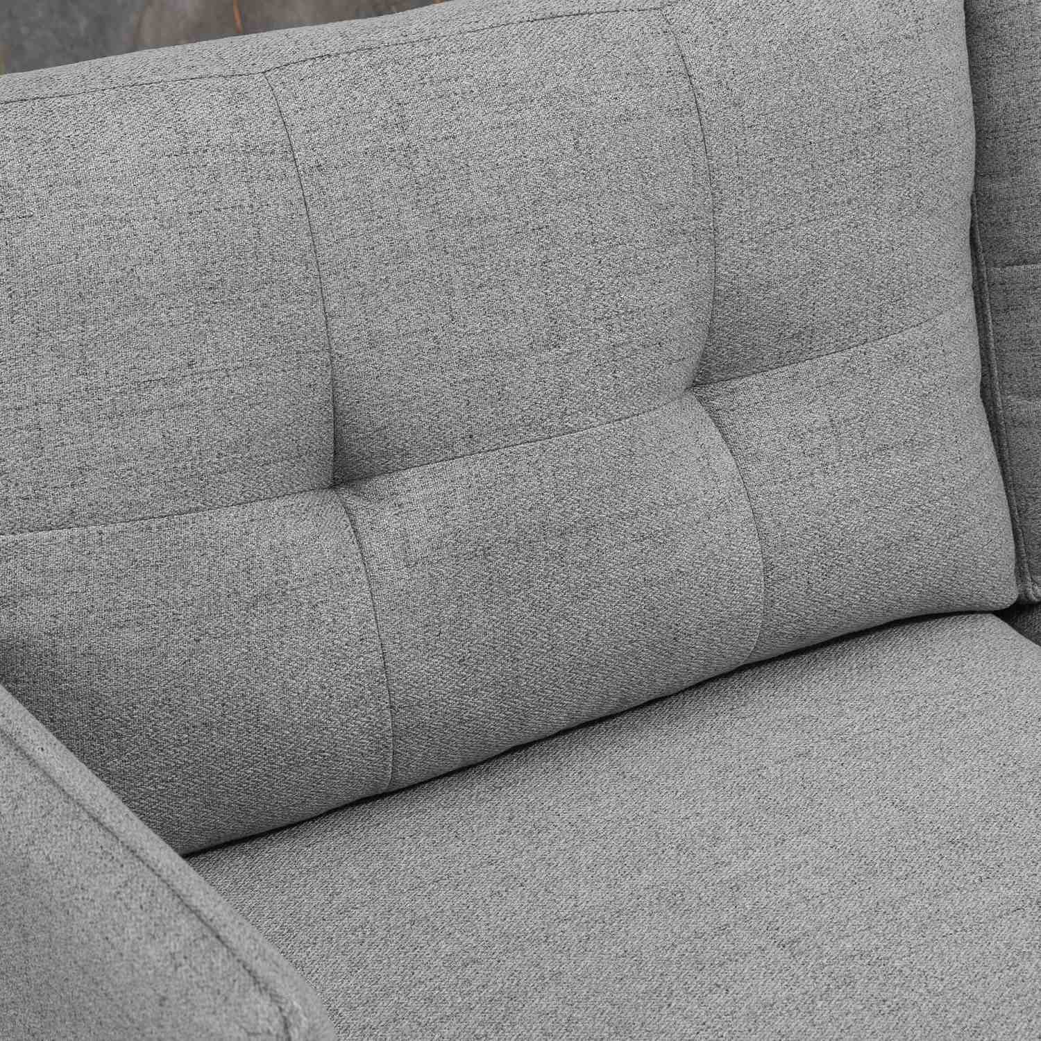 Tweezitsbank, grijs, met kussens, linnenlook