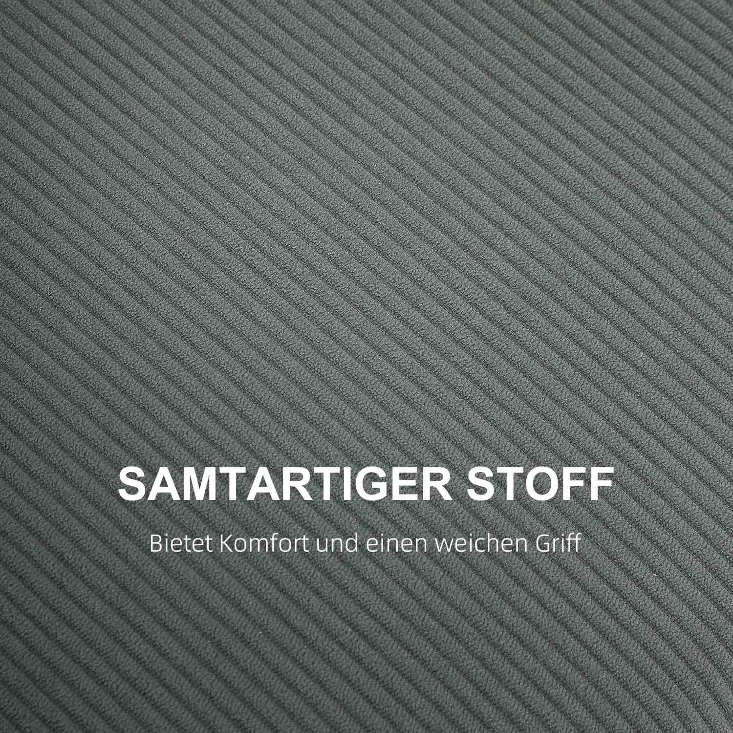 2-Sitzer-Cordsofa, extra tief und gepolstert, dunkelgrau