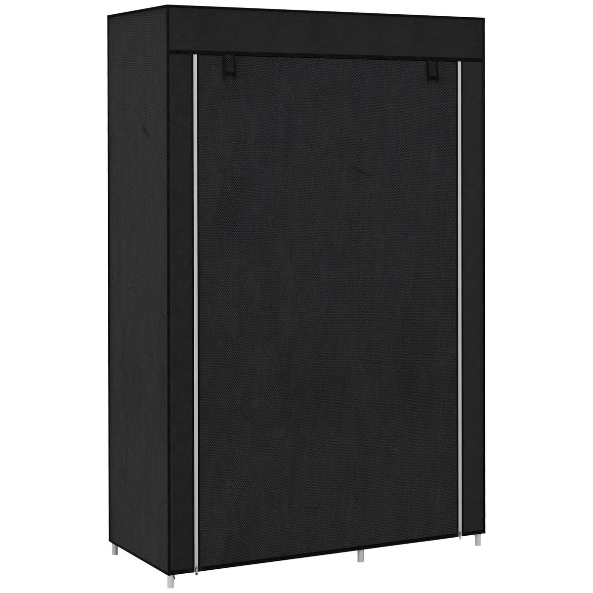 Stoffen vouwgarderobe, 6 vakken, zwart, 103x43x162,5 cm