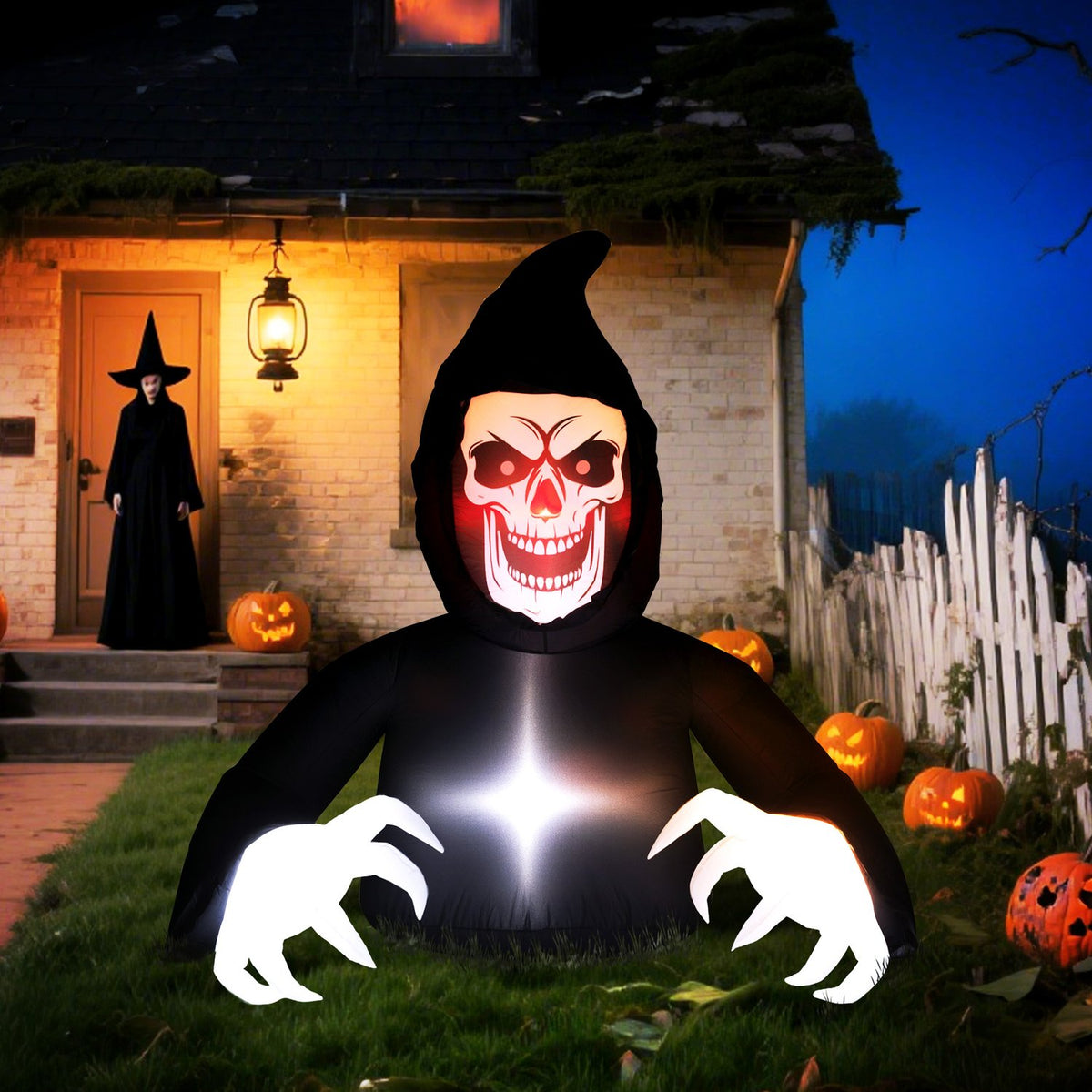 Opblaasbare Halloween-stroper met ledverlichting en ventilator