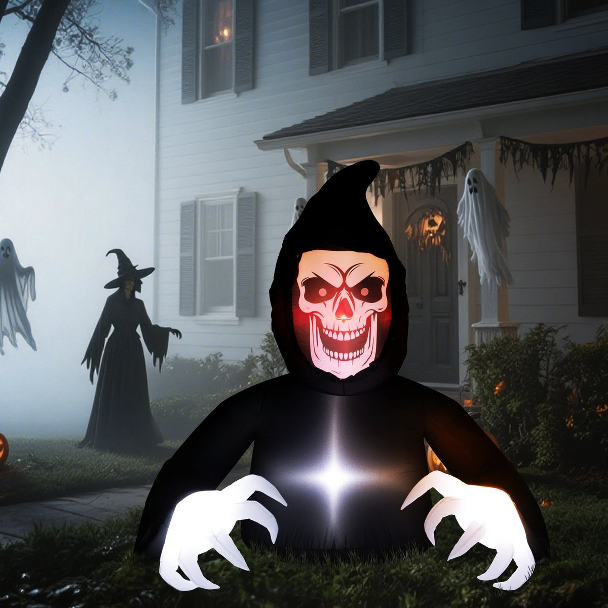 Opblaasbare Halloween-stroper met ledverlichting en ventilator