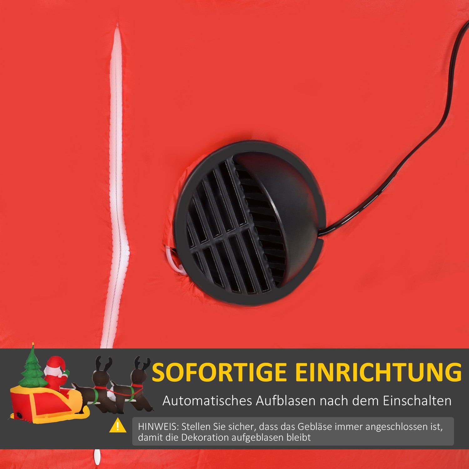 Opblaasbare LED-Kerstman & -Slee Kerstdecoratie, IP44