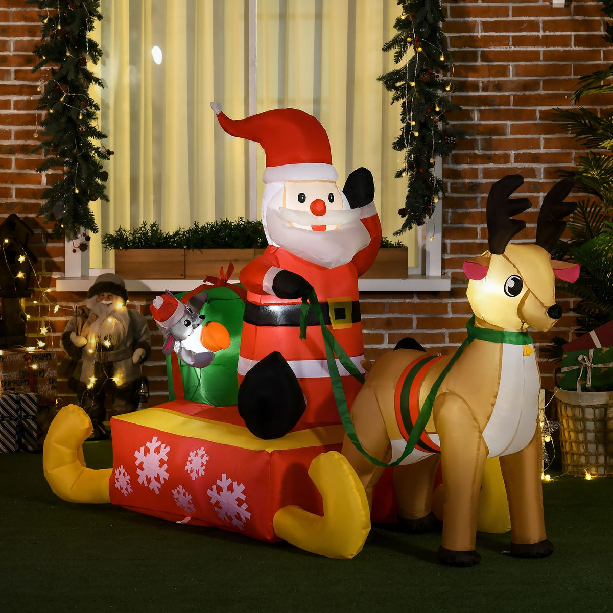 Opblaasbare Kerstman, 1,22 m met LED-verlichting voor buiten