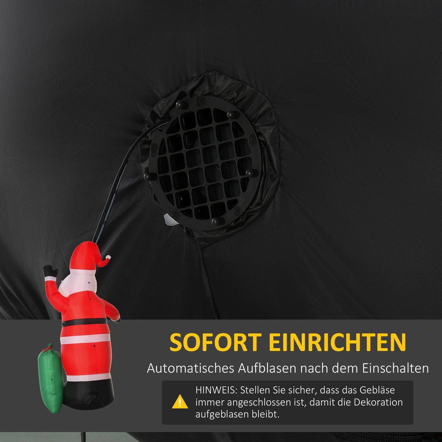 Opblaasbare Kerstmanversiering met LED-verlichting, 148x85x240 cm