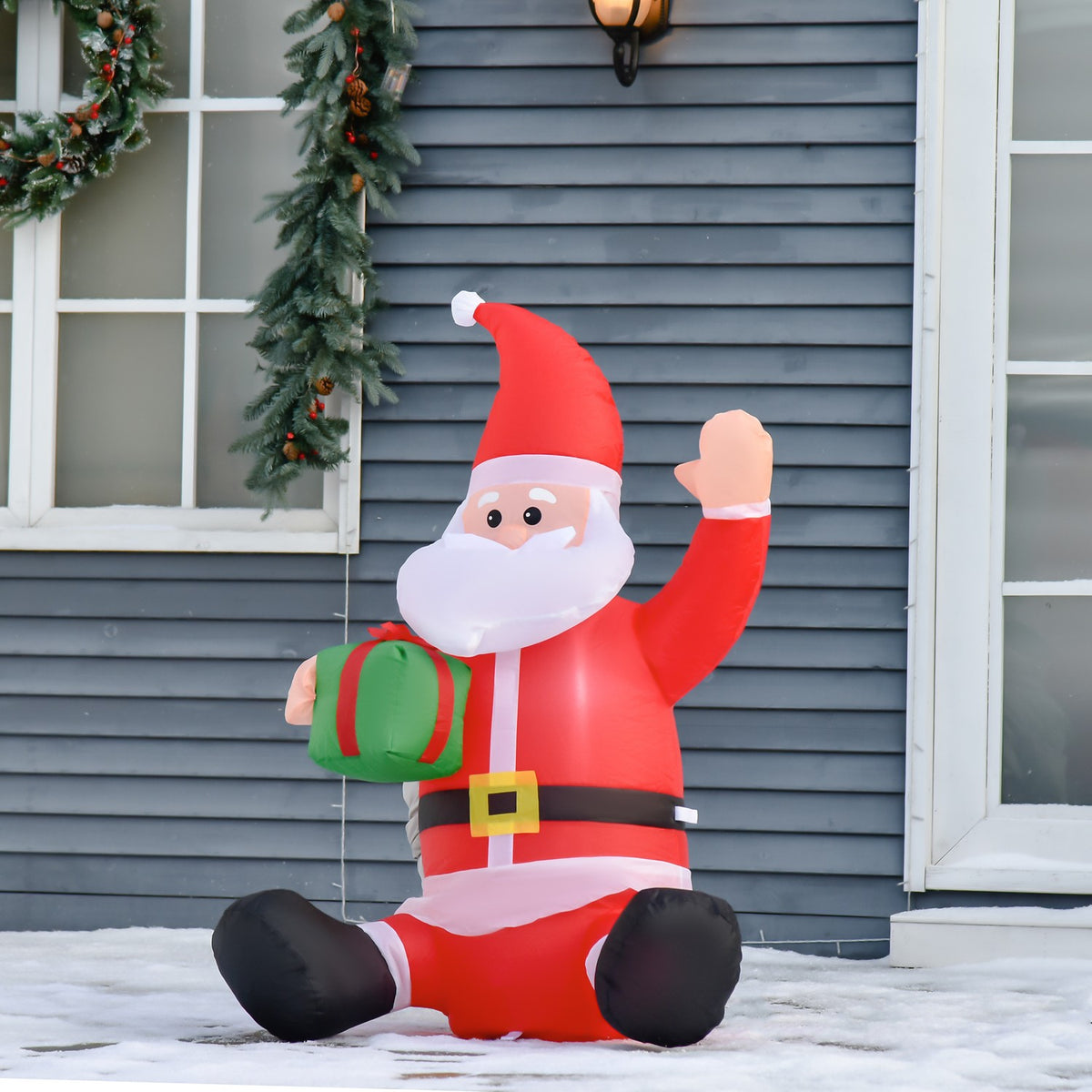 Opblaasbare Kerstman kerstdecoratie met LED-verlichting