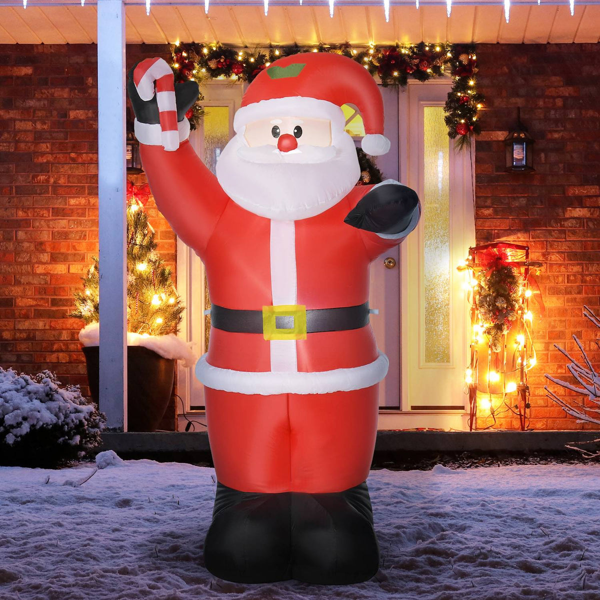 Opblaasbare kerstman met ledverlichting, 240 cm, voor buiten
