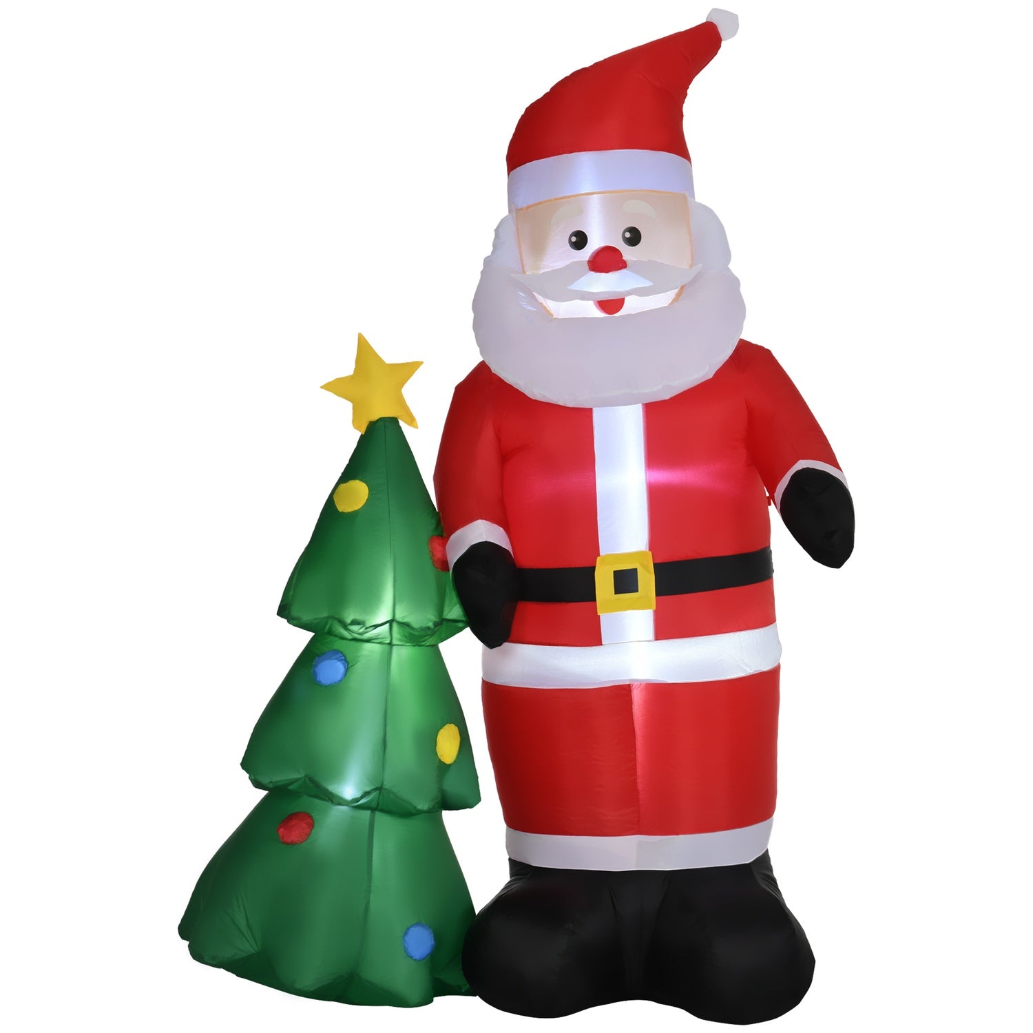 Opblaasbare kerstman met boom & ledverlichting, 210 cm waterdicht
