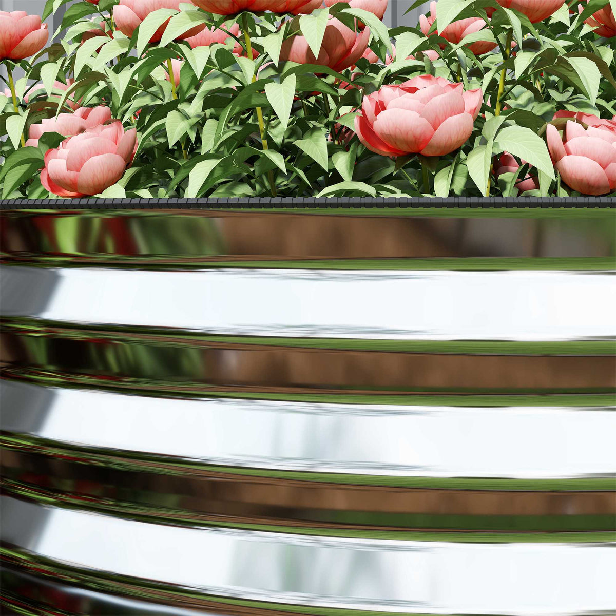 Verhoogde metalen tuinbak, open bodem, 160 x 80 x 56 cm, grijs