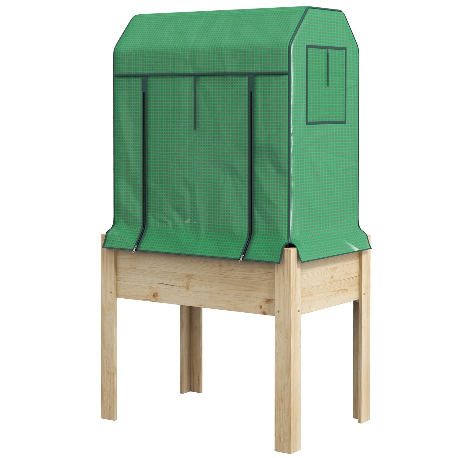 Verhoogd houten tuinbed met koude bak, 86x60x165 cm