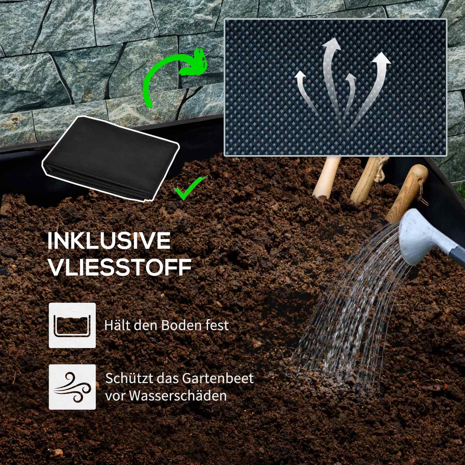 Verhoogde tuinbak met wielen, massief hout, 89 x 48 x 47 cm